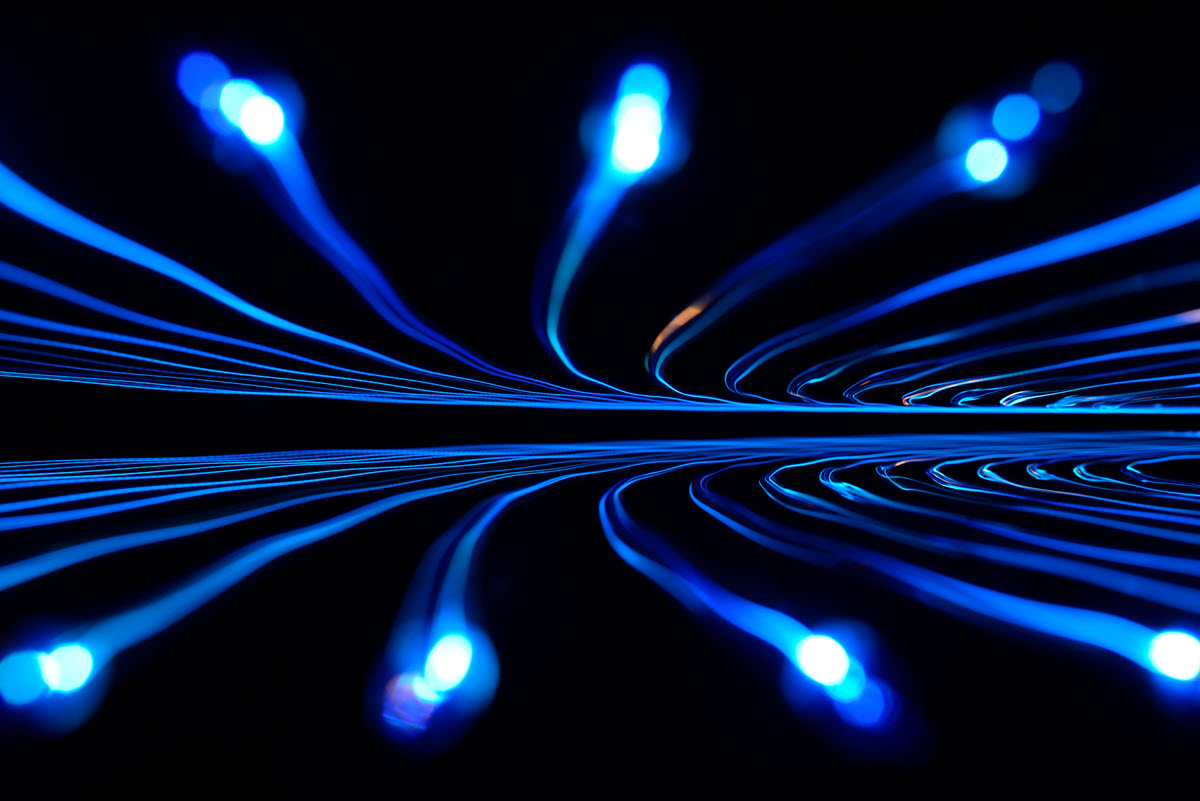 Light streaks on black background
